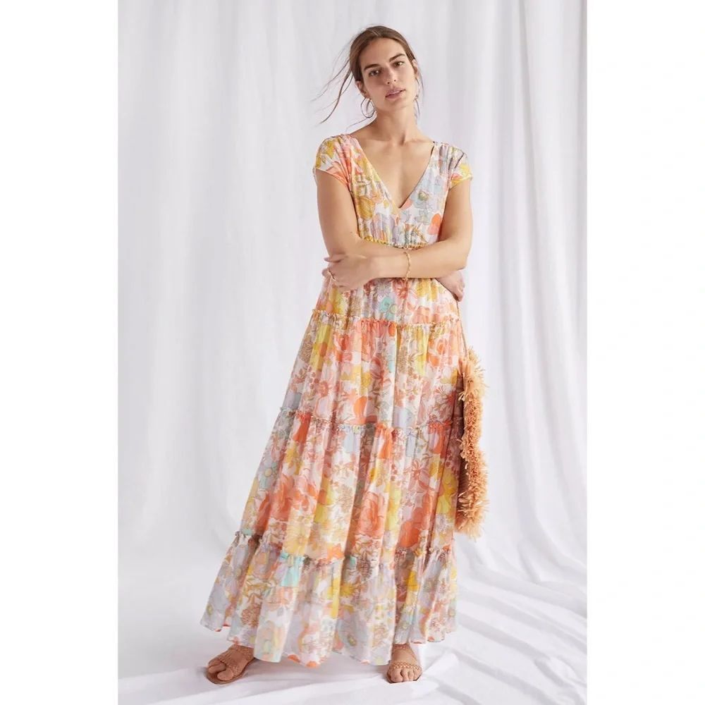 Anthropologie Ethereal Floral Maxi Dress